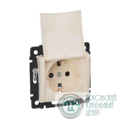 Розетка 1-м СП Valena 16А IP21 2P+E с заземл. защ. шторки с крышкой винты механизм сл. кость IEK 774322