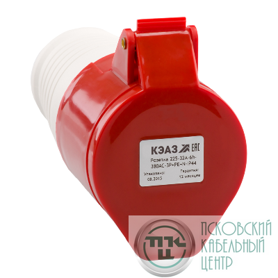 Розетка кабельная 215 16А 380AC 3P+PE+N 6ч IP44 КЭАЗ 222751