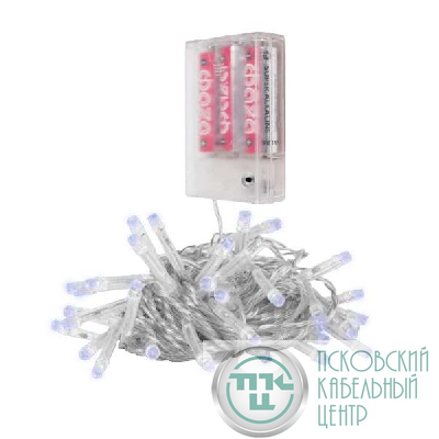 Гирлянда DC-G01-80W 80LED 7.8м 8реж. 3xAA (не в компл.) бел. ФАZА 5047778