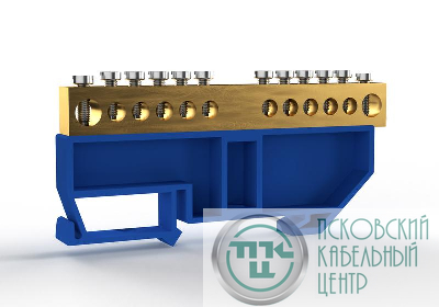 Шина нулевая на DIN-изоляторе 8х12мм 12 отвер. латунь TOKOV ELECTRIC TKE-BCB-812-12-DIN/N