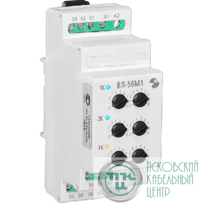 Реле времени ВЛ-56М1 УХЛ4 5А 24-220В 50Гц/пост. 0.1с-99ч 1п 3 канал. в каждом канале Реле и Автоматика A8223-76911311
