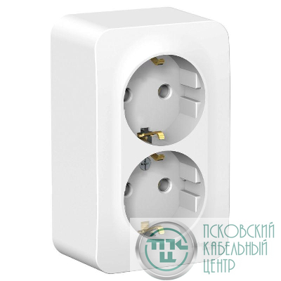 Розетка 2-м ОП Blanca 16А IP20 250В с заземл. без защ. шторок бел. SE BLNRA010201