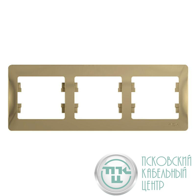 Рамка 3-м Glossa горизонт. титан SE GSL000403