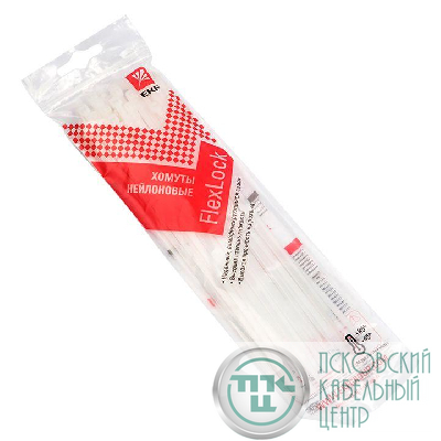 Хомут P6.6 4.8x200 FlexLock стандартный бел. (уп.50шт) PROxima EKF plc-fl-ctsw-4.8x200-r