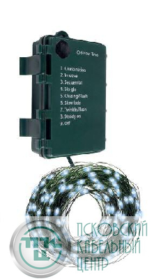 Гирлянда "Роса" DC-G06-120W 120 microLED 12.1м. 8реж. 3хAA бел. ФАZА 5059627