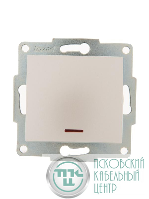 Выключатель 1-кл. 1п СП Karina 10А IP20 с подсветкой механизм жемчуж./бел. перламутр. LEZARD 707-3088-111