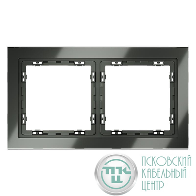 Рамка 2-м S70 стеклян. титан Voltum VLS110206