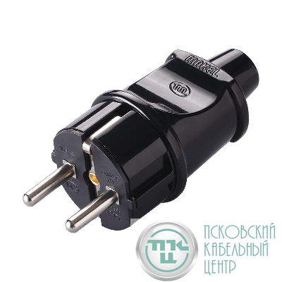 Вилка электрическая с заземл. черн. Makel 10052