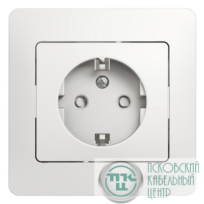 Розетка 1-м СП Glossa 16А IP20 с заземл. защ. шторки в сборе бел. SE GSL000144