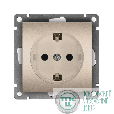 Розетка 1-м СП Афина 16А IP20 с заземл. механизм шампань Universal A0028-Br