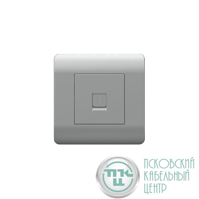 Розетка телефонная 1-м NEW3-E RJ11 серебр. CHINT 431415