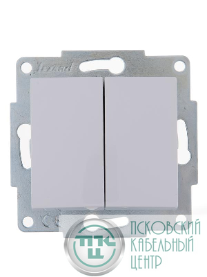 Выключатель 2-кл. 1п СП Karina 10А IP20 механизм бел. LEZARD 707-0288-101
