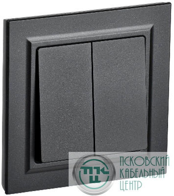 Выключатель 2-кл. СП BRITE ВСР10-2-0-БрЧ 10А в сборе черн. IEK BR-V20-0-10-K02-F