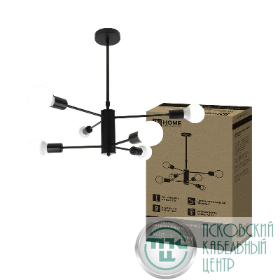 Светильник LOFT SPUTNIK-6E27-BL 6хE27 потолочн. под лампу; черн. IN HOME 4690612062686