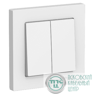 Выключатель 2-кл. СП AtlasDesign 10А IP20 (сх. 5) 10AX в сборе бел. SE ATN000152