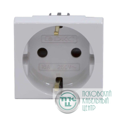 Розетка 1-м 2мод. Viva 16А IP20 2P+E с заземл. защ. шторки сер. DKC 45025