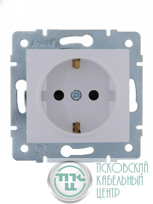 Розетка 1-м СП Karina с заземл. защ. шторки термопласт механизм бел. LEZARD 707-0288-124B