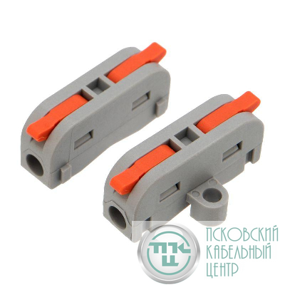 Клемма строительно-монтажная СМК проходная 222-421P 1п 0.08-4кв.мм с монтажной площадкой сер. (уп.5шт) Rexant 07-6261-05