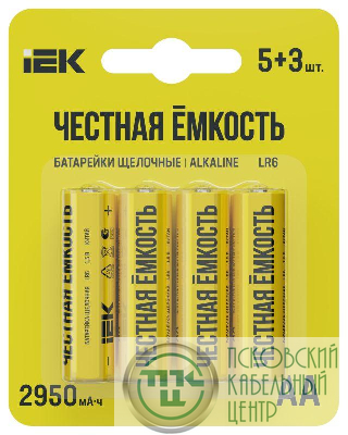 Элемент питания алкалиновый LR6/AA ПРОМО (блист.5+3шт) IEK ABT-LR06-OP-L05-03