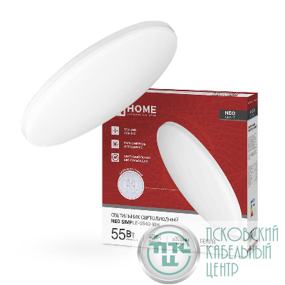 Светильник светодиодный NEO SIMPLE-5540-WH 55Вт 4000К 4400лм 230В 375х59мм бел. IN HOME 4690612060811
