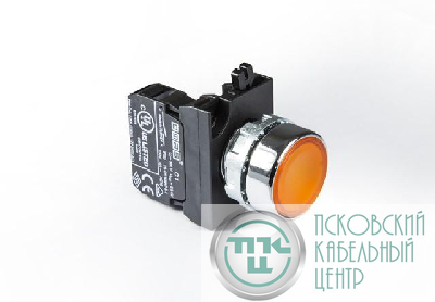 Кнопка нажимная круглая CM100DS (1НО) желт. EMAS CM100DS