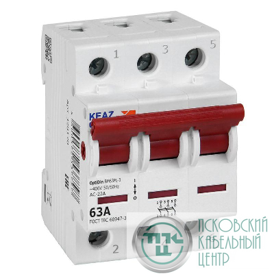 Выключатель нагрузки модульный OptiDin BM63PL-363-УХЛ3 (ВМ63PL) КЭАЗ 328170