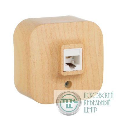 Розетка телефонная 1-м ОП Quteo RJ11 дерево IEK 782274