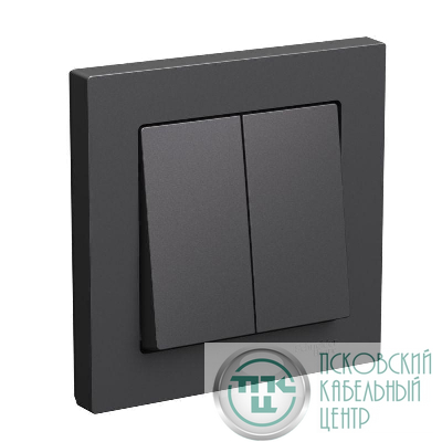 Выключатель 2-кл. AtlasDesign сх.5 10АХ в сборе базальт SE ATN001452