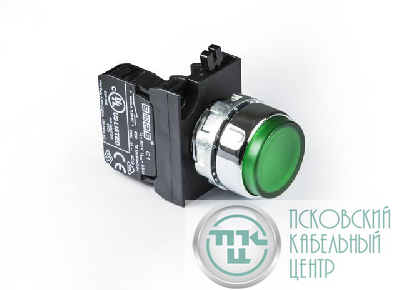 Кнопка нажимная круглая выступающая CM100HY (1НО) зел. EMAS CM100HY