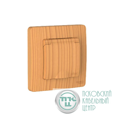 Розетка 1-м СП Blanca 16А IP44 250В с заземл. защ. шторки с крышкой ясень SE BLNRS441115
