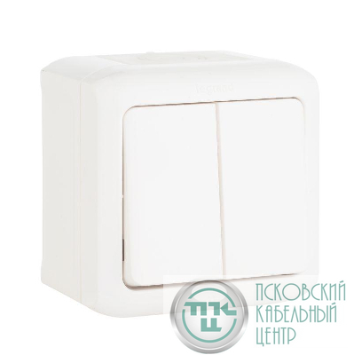 Выключатель 2-кл. ОП Quteo 10А IP44 250В 10AX бел. Leg 782302