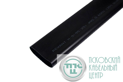 Трубка термоусадочная среднестен. клеевая 95/25 (3-4:1) черн. 1м Rexant 26-0095