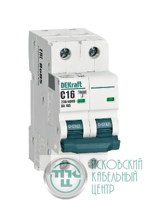 Выключатель автоматический модульный 2п C 16А 10кА ВА-105 DEKraft 13165DEK