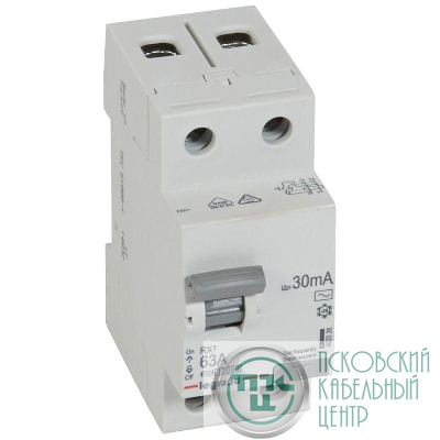 Выключатель дифференциального тока (УЗО) 2п 63А 30мА тип AC RX3 ИЭК Leg 402026