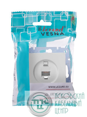 Розетка компьютерная 1-м СП Vesna механизм бел. LEZARD 742-0288-139