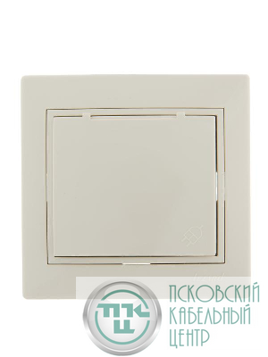 Розетка 1-м СП Mira 16А IP20 с заземл. с защ. крышкой со вставкой керамика крем. LEZARD 701-0303-123