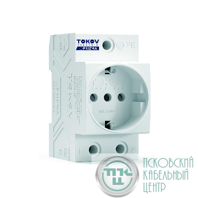 Розетка модульная PRIZMA 16А 230В с заземл. на DIN-рейку TOKOV ELECTRIC TKE-PZ-SMG-16-230