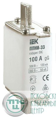 Вставка плавкая ППНИ-33 100А габарит 00С IEK DPP11-100