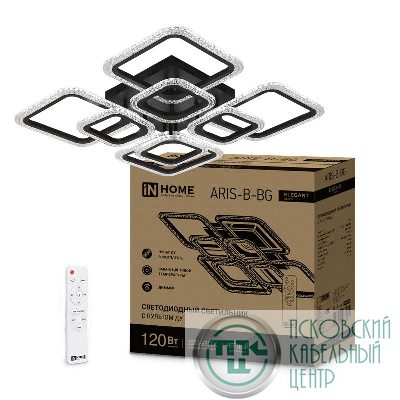 Светильник светодиодный ELEGANT ARIS-B-BG 120Вт 230В 3000-6500К 10500лм 600х600х110мм ПУ черн. IN HOME 4690612043265
