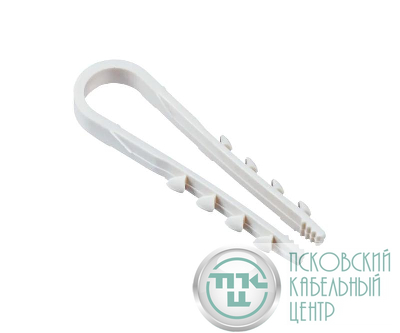 Дюбель-хомут PCD-R 05-10-45-100WH для круглого кабеля PA6.6 бел. (уп.100шт) JazzWay 5054783