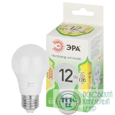 Лампа светодиодная GREEN LINE A60-12W-830-E27 GL 12Вт груша 3000К свет тепл. E27 Эра Б0067110