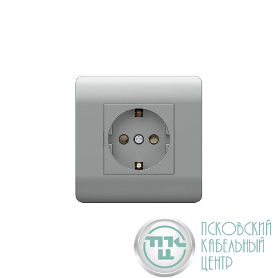 Розетка NEW3-E 16А с заземл. защ. шторки серебр. CHINT 431405