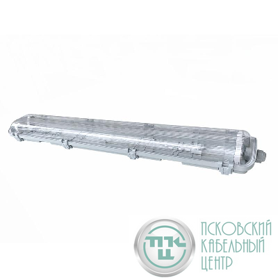 Светильник ДСП 12-2х10-001 УХЛ1 IP65 без ламп (под лампу T8 G13) 670х110х56мм Свет Витебск 0132-0001