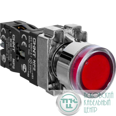 Кнопка управления NP2-BW3461 1НО красн. AC/DC 230В(LED) IP40 (R) CHINT 574080