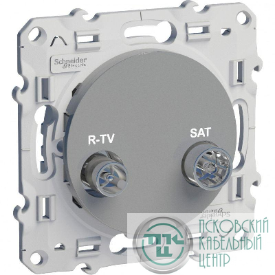 Розетка телевизионная оконечная TV/R/SAT СП Odace механизм алюм. SchE S53R455