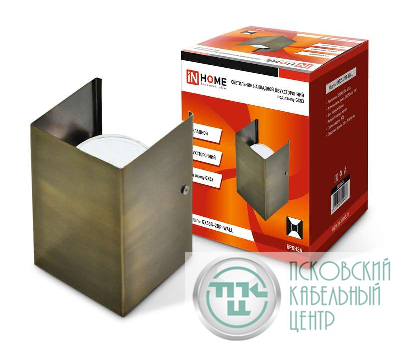 Светильник GX53S-2BR-WALL GX53 230В накладной двусторон. подсветка бронз. IN HOME 4690612024486