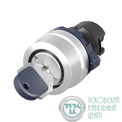 Головка переключателя с ключом на 2 положения с возвратом стандартная ручка алюм. черн. DKC M22S-KM2A