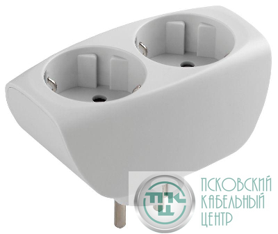 Разветвитель 2-м с заземл. 16А IP20 SP-2e-W защ. шторки бел. Эра C0045528