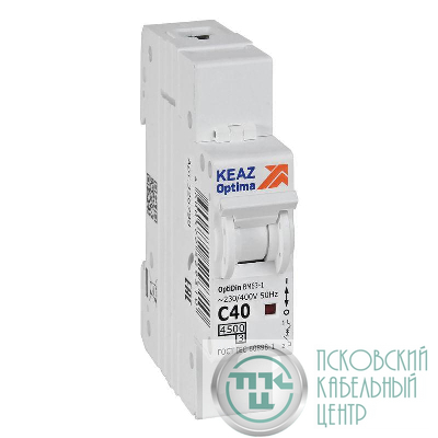 Выключатель автоматический модульный 1п C 40А 4.5кА OptiDin BM63-1C40-4.5-УХЛ3 КЭАЗ 326798