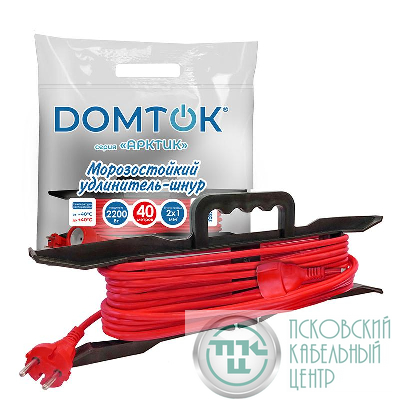 Удлинитель-шнур на рамке 1х30м без заземл. 10А IP44 2.2кВт КГ 2х1 АРКТИК морозостойкий DOMTOK 2593